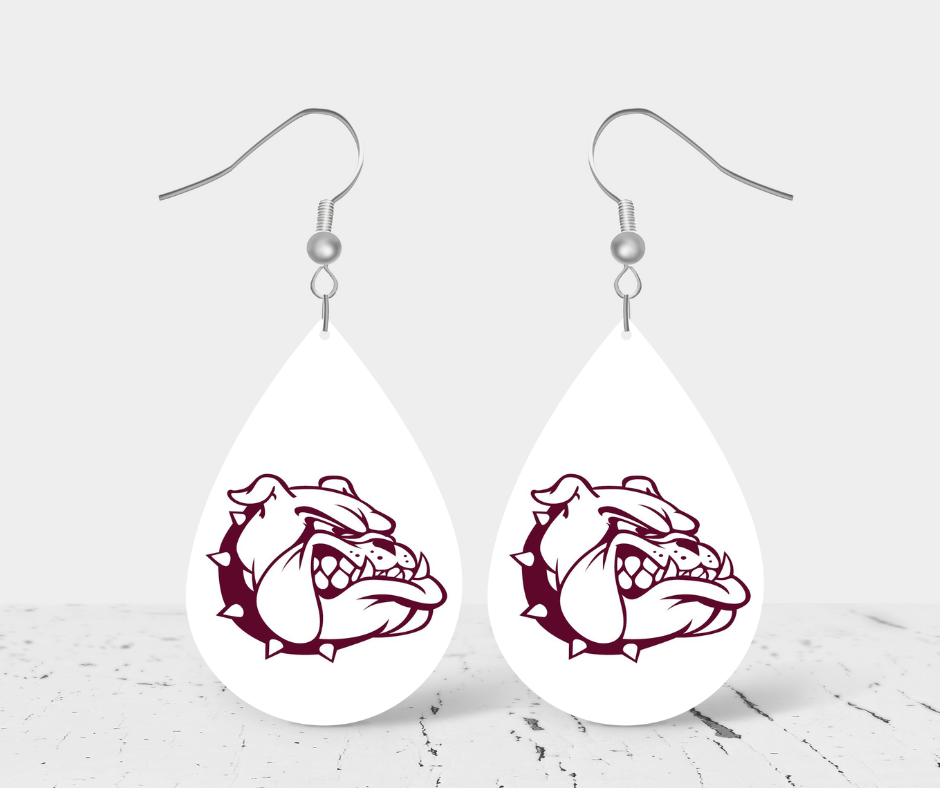 Teardrop Earrings - School Spirit - Grandville Bulldogs
