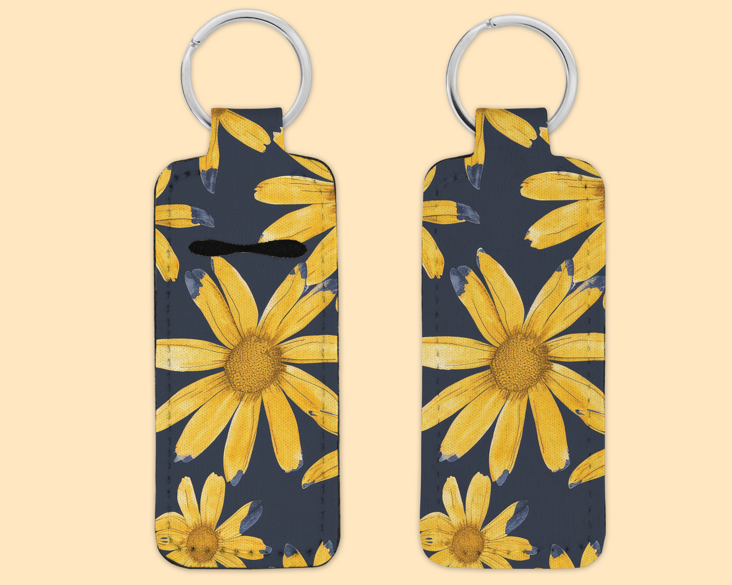 Chapstick / Lip Balm Keychain - Yellow Floral