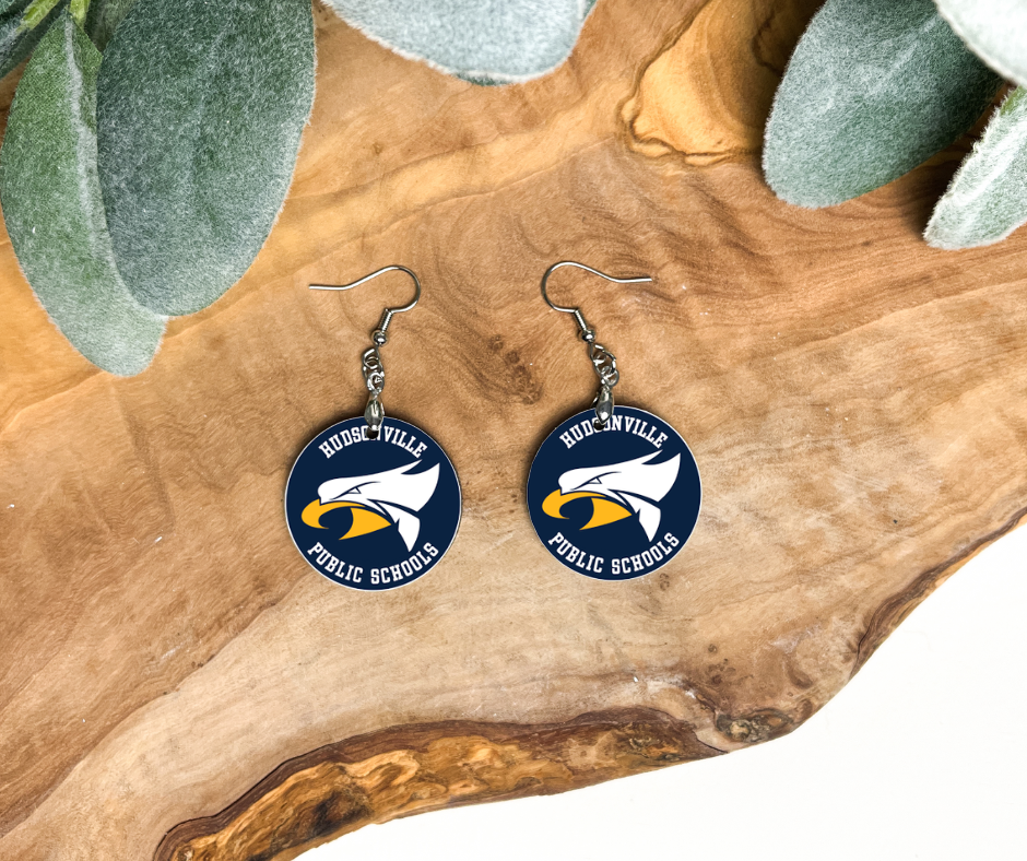 Round Earrings - School Spirit - Hudsonville Eagles