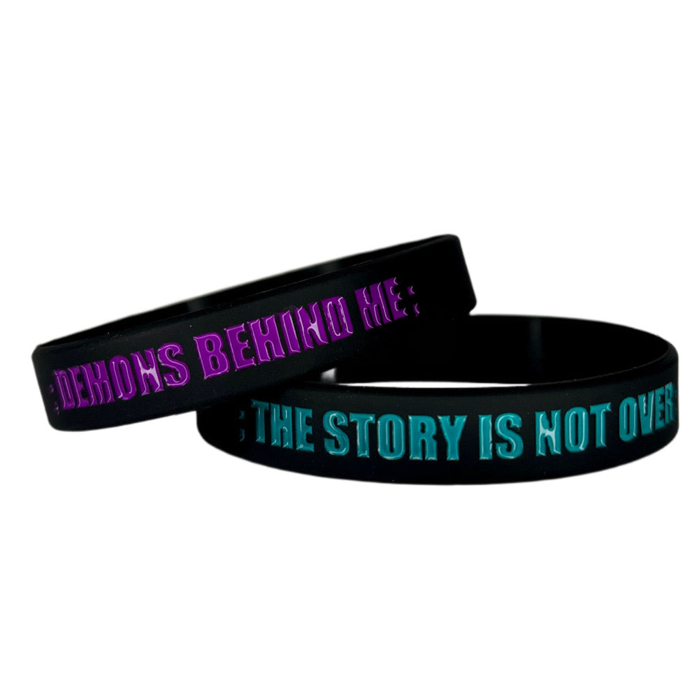 Double-Sided Semicolon Demons Behind Me Wristband