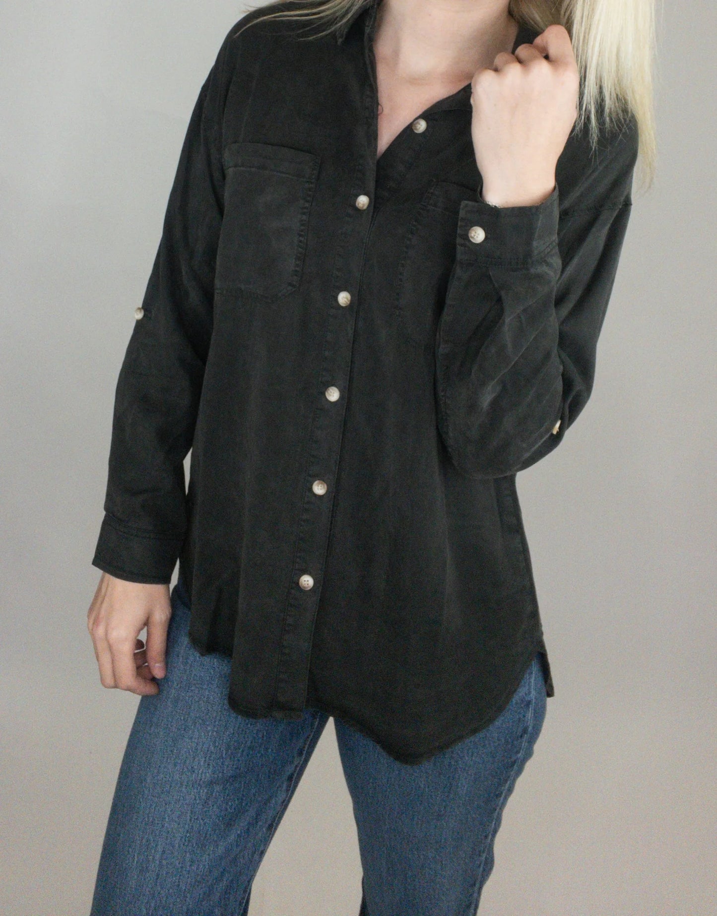 BeCool Oversized Cargo Shirt - Charcoal in Color