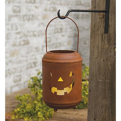 Rusty Metal Jack O Lantern Luminary