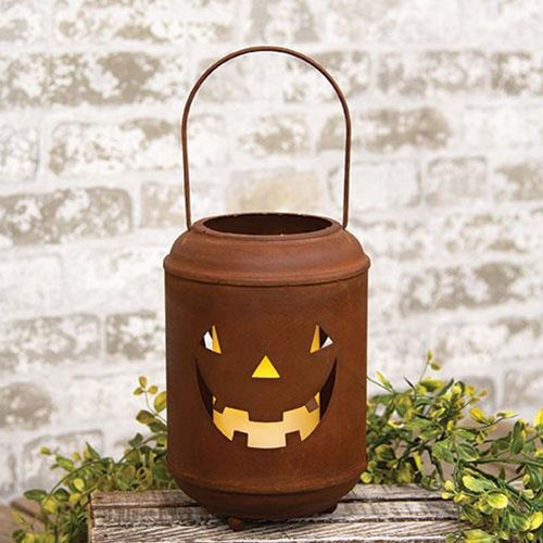 Rusty Metal Jack O Lantern Luminary