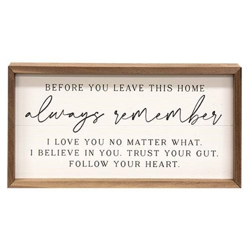 Always Remember I Love You Framed Print, 16x8