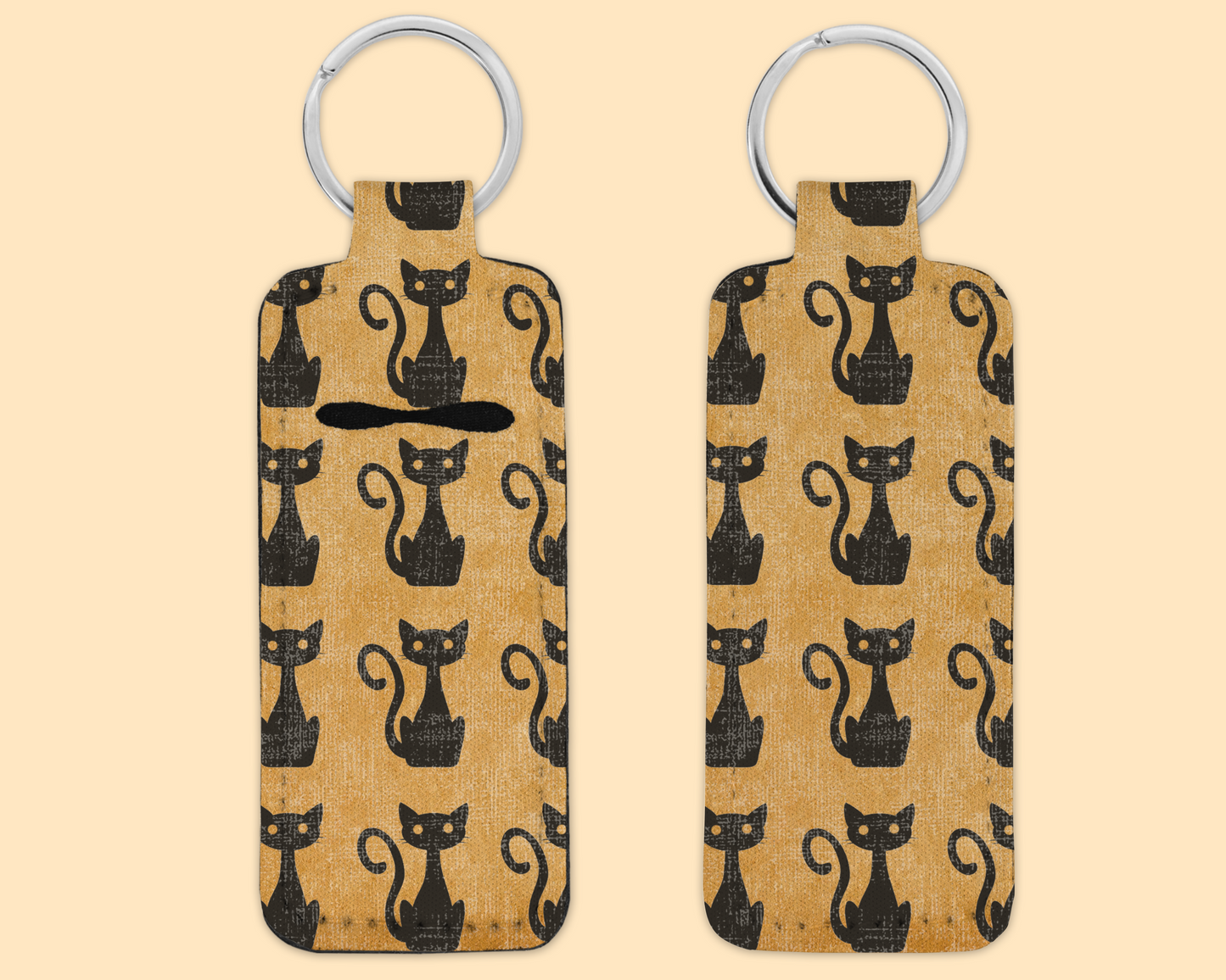 Chapstick / Lip Balm Keychain - Black Cats