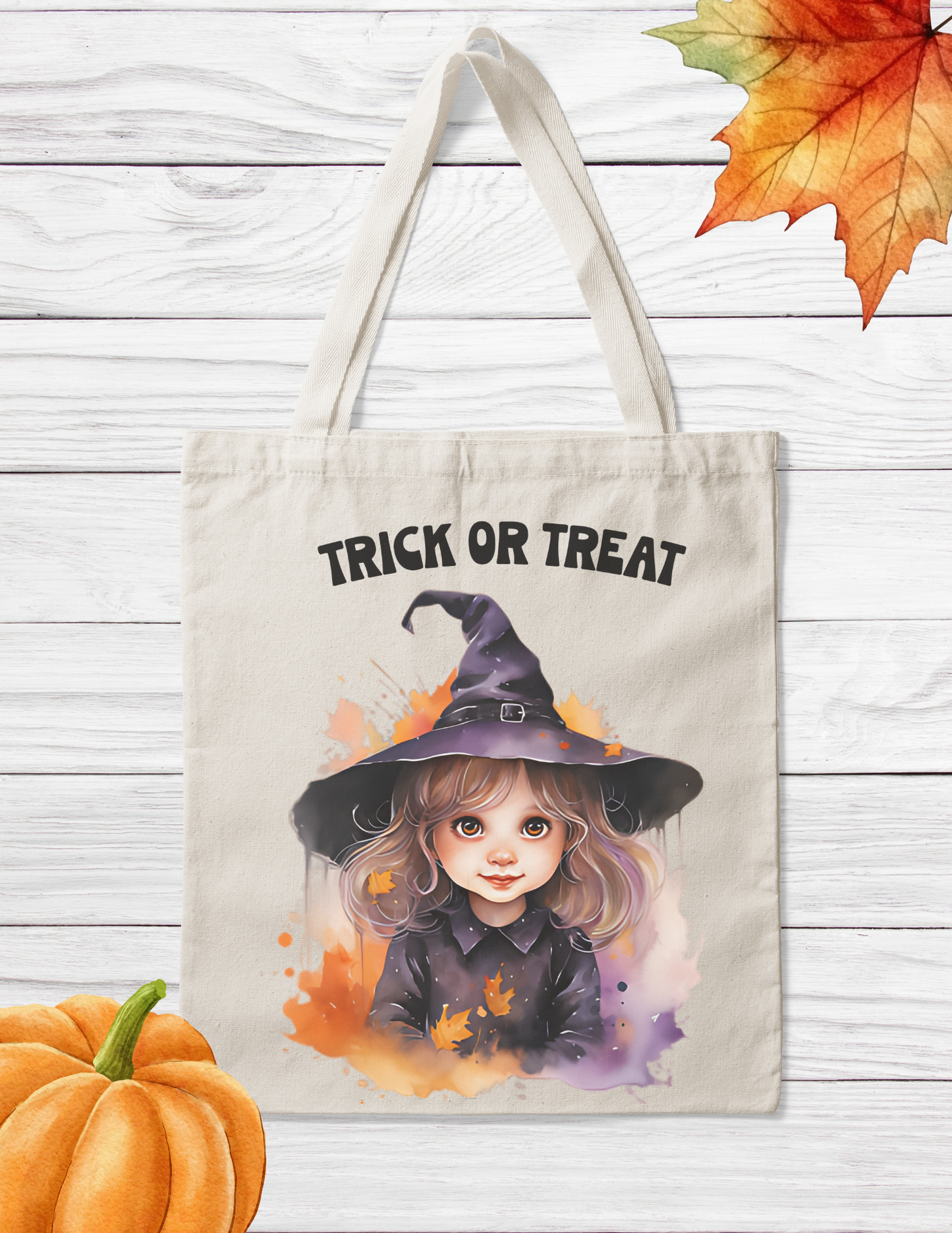 Canvas Tote Bag - Halloween - Trick Or Treat Bag - Witch