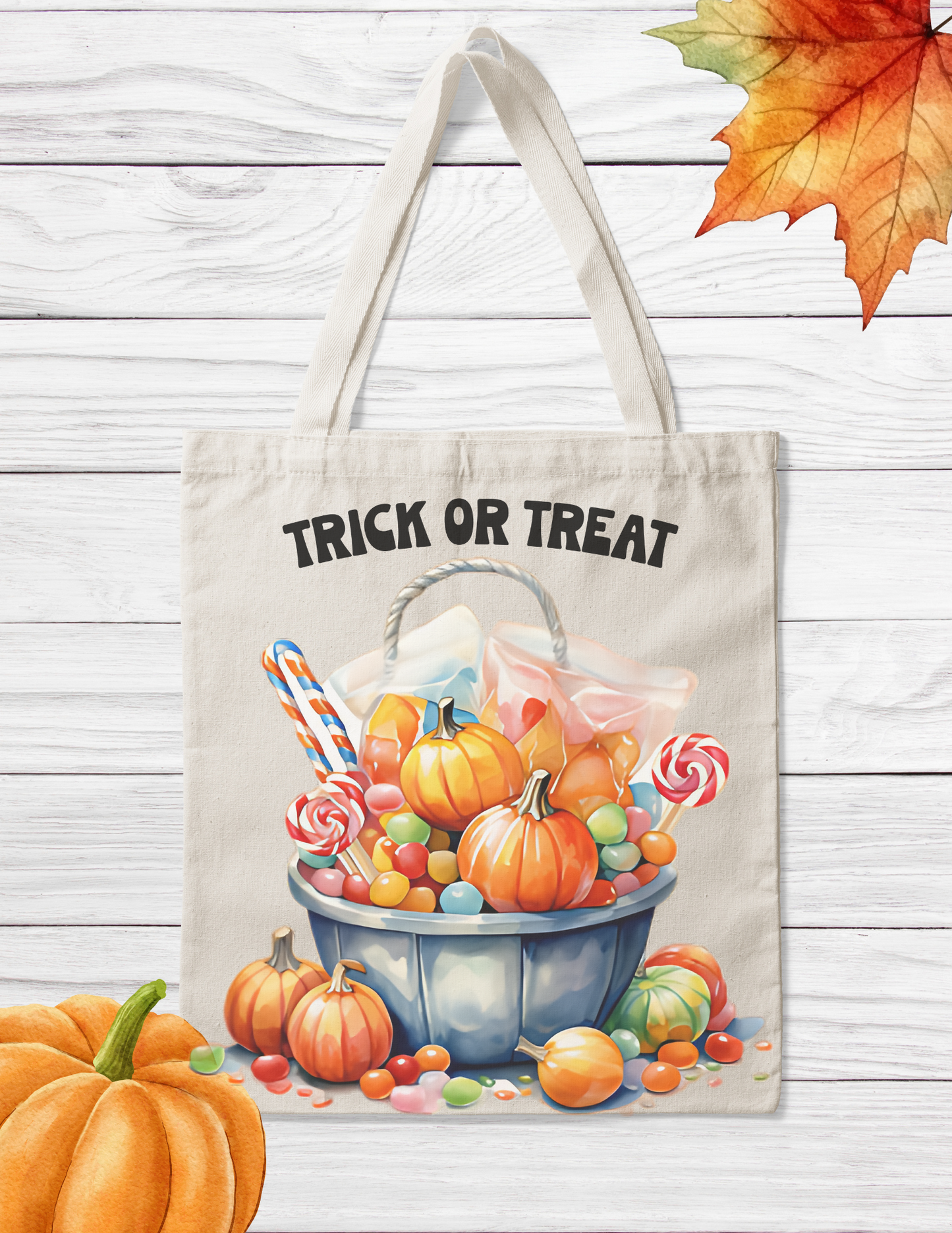 Canvas Tote Bag - Halloween - Trick Or Treat Bag - Candy
