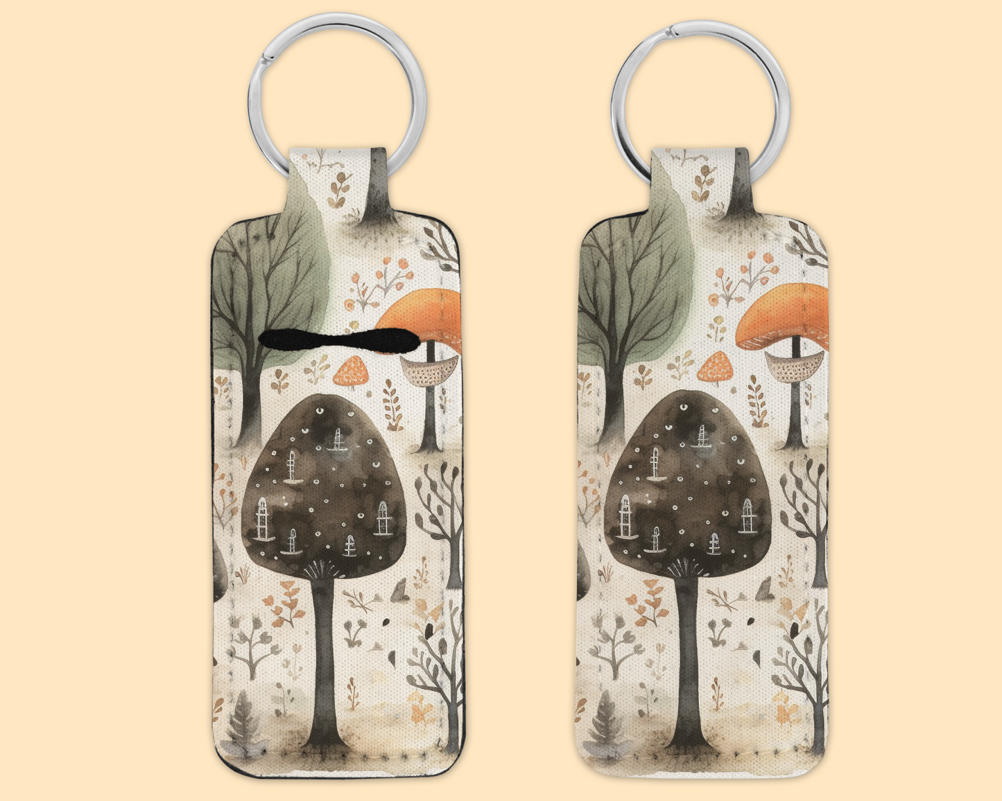 Chapstick / Lip Balm Keychain - fall Trees