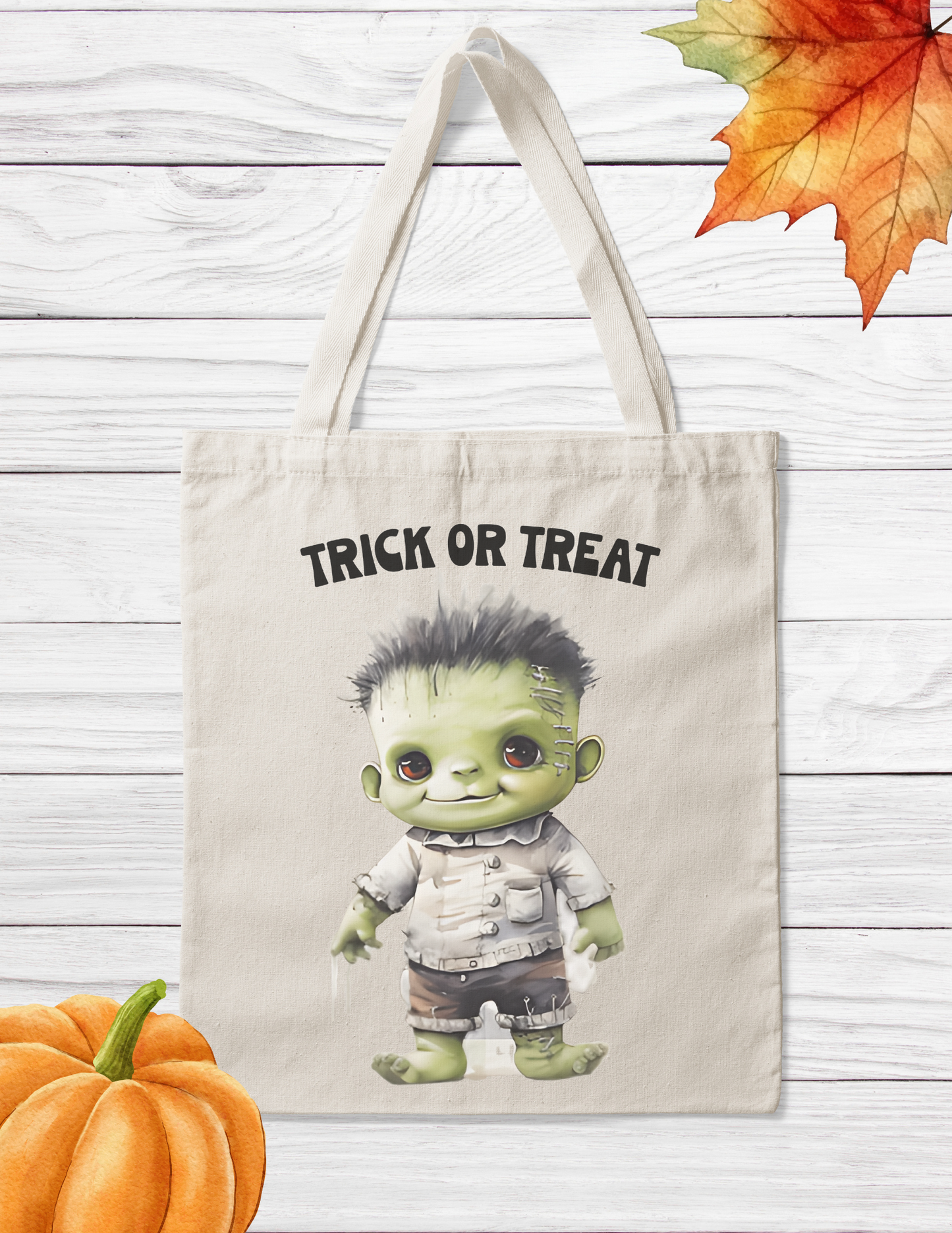Canvas Tote Bag - Halloween - Trick Or Treat Bag - Frankenstein's Monster