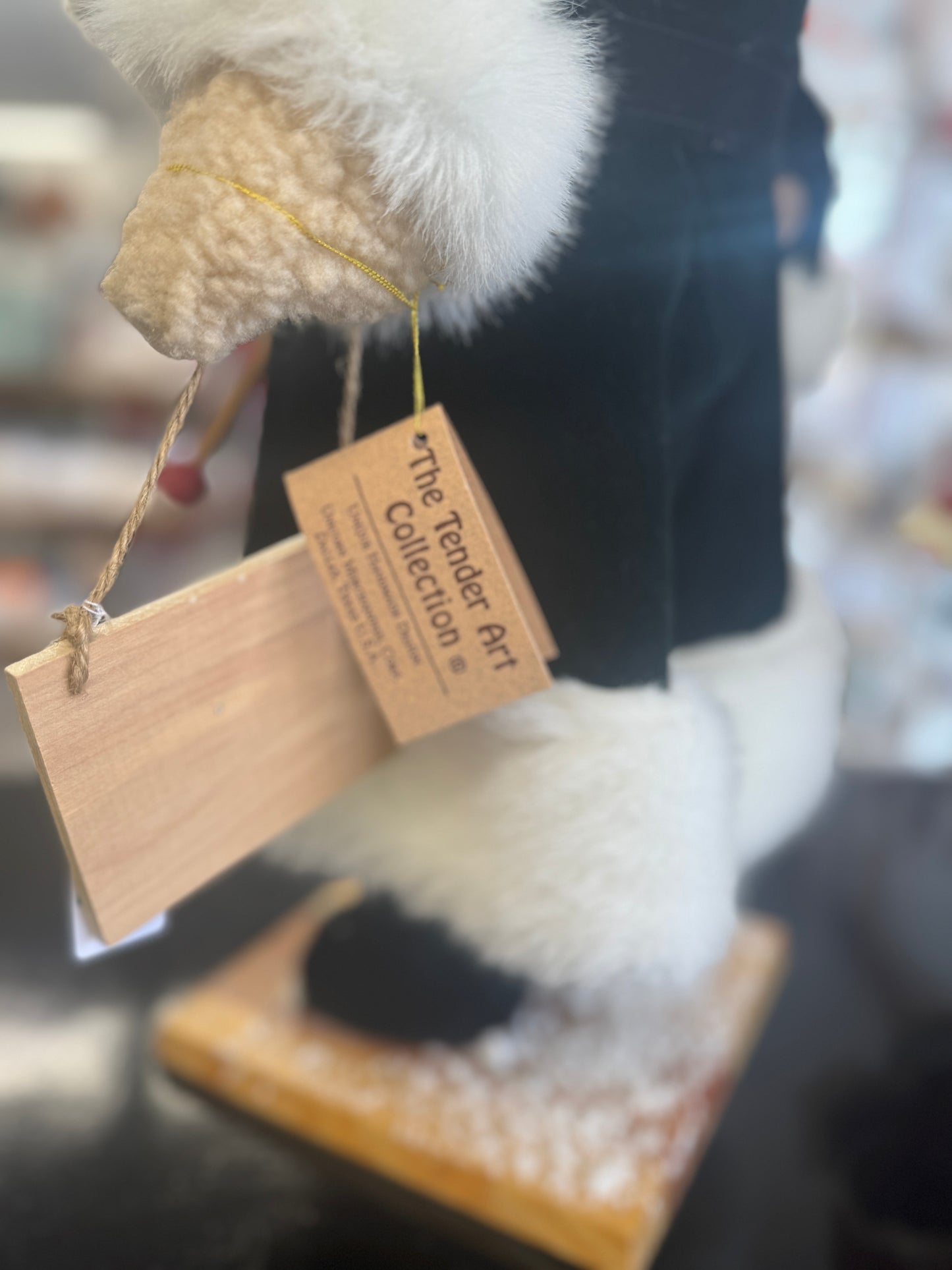 Woodland Rustic Santa with Bear, Tree & Giftbag – 24" Vintage-Style Christmas Figurine