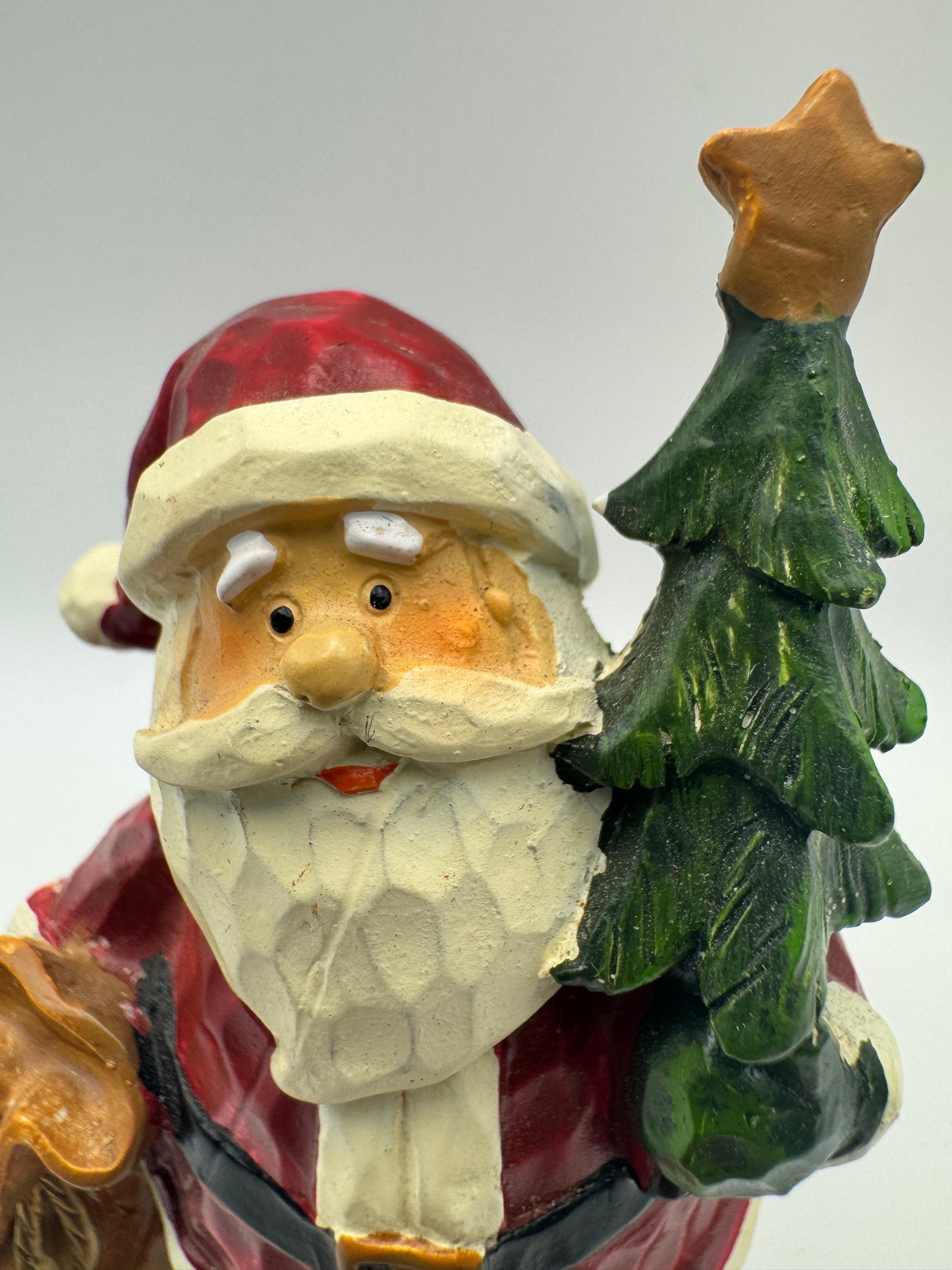 Kirkland’s Resin Santa Figurine – Hand-Carved Look Christmas Decor 4.5" (Discontinued)