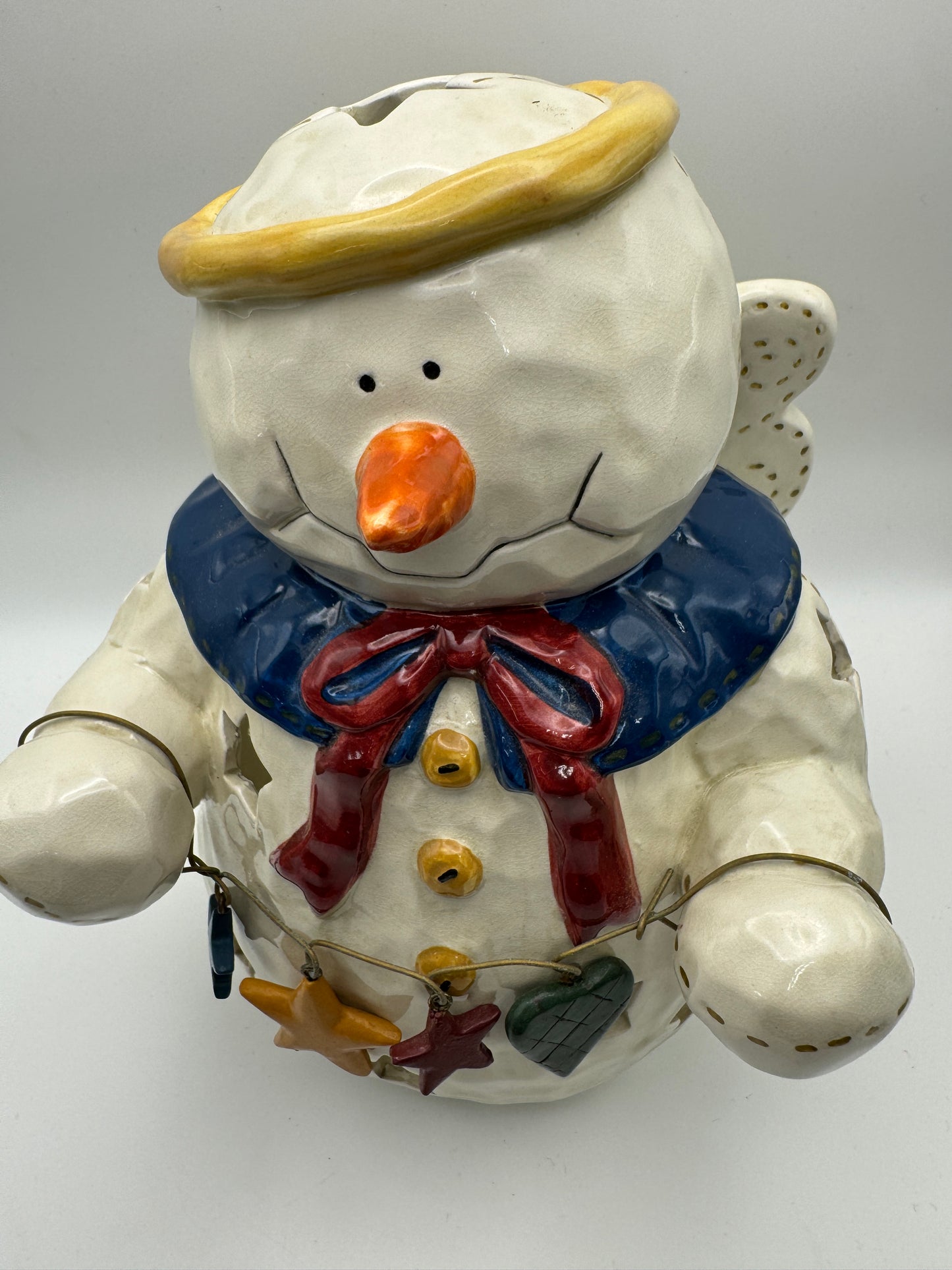 Snowman Tealight Candleholder Figurine – 7.5" Christmas Decor