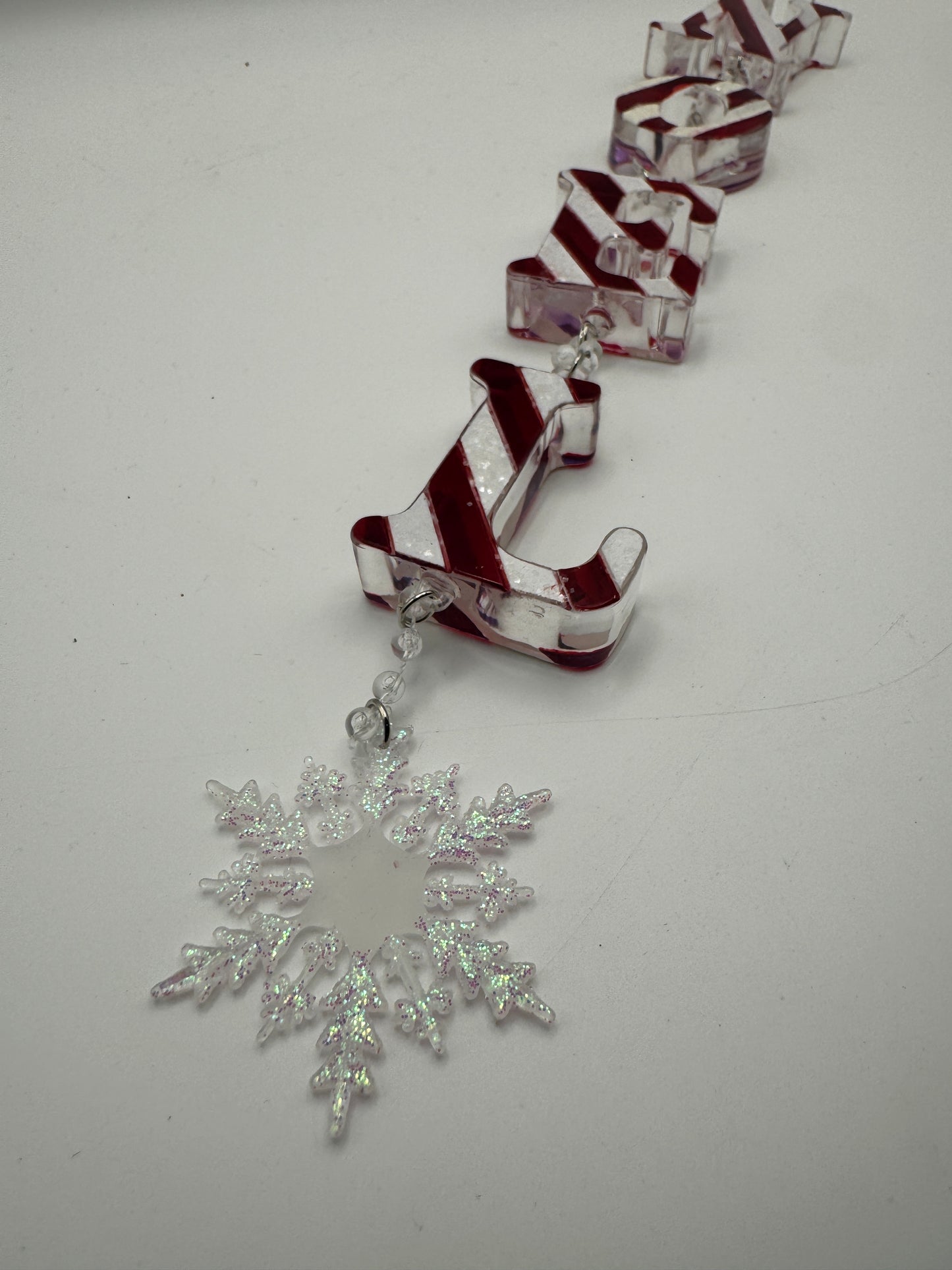 “NOEL” Hanging Christmas Ornament with Snowflake – 12" Holiday Decor