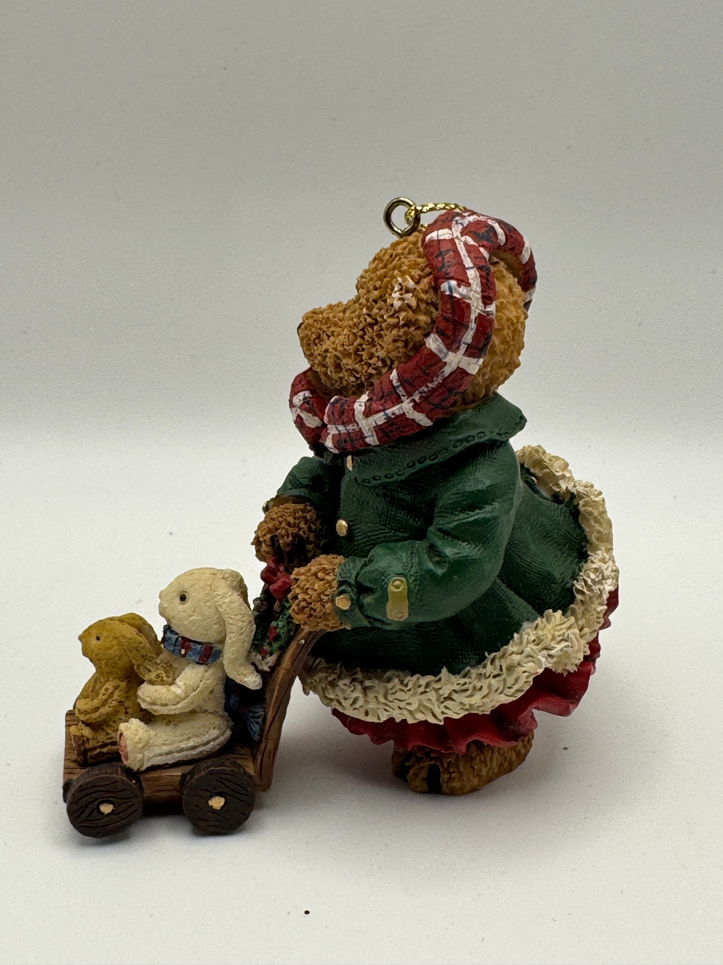 Kirkland Signature Girl Bear with Stroller Ornament – Vintage Christmas Collectible (3")