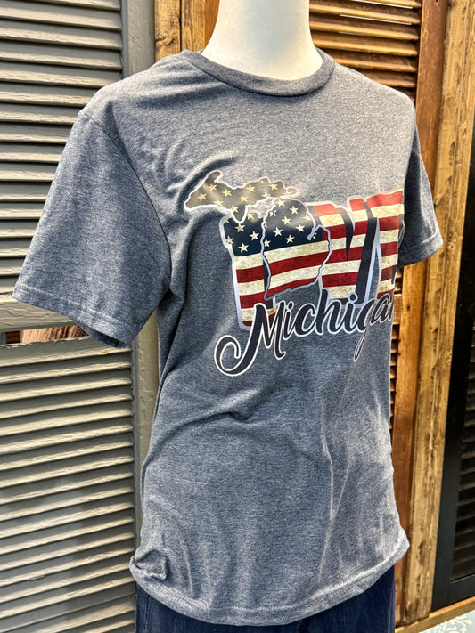 LOVE Michigan Patriotic Graphic Tee
