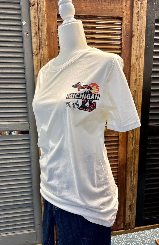 Michigan Floral Sunset Graphic Tee