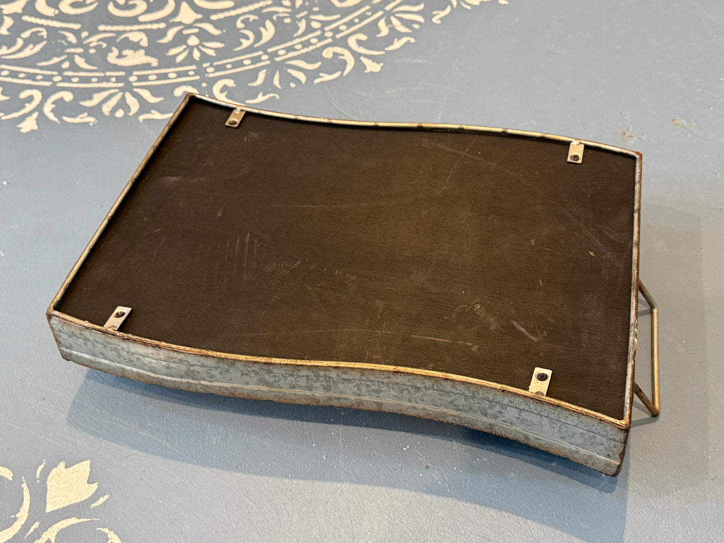 Rustic American Flag Galvanized Metal Serving Tray