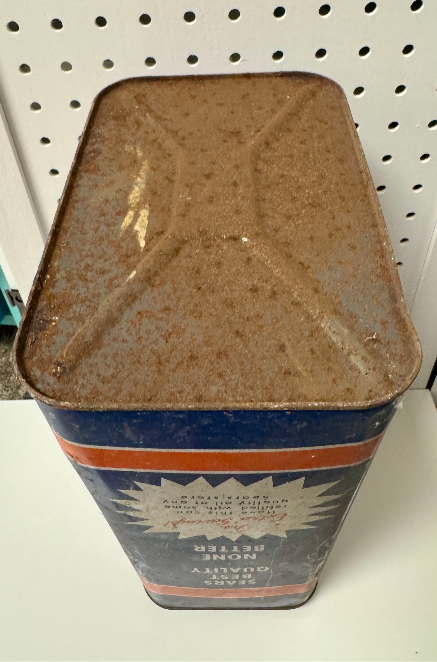 Vintage Allstate 10-Quart Motor Oil Tin (Sears)