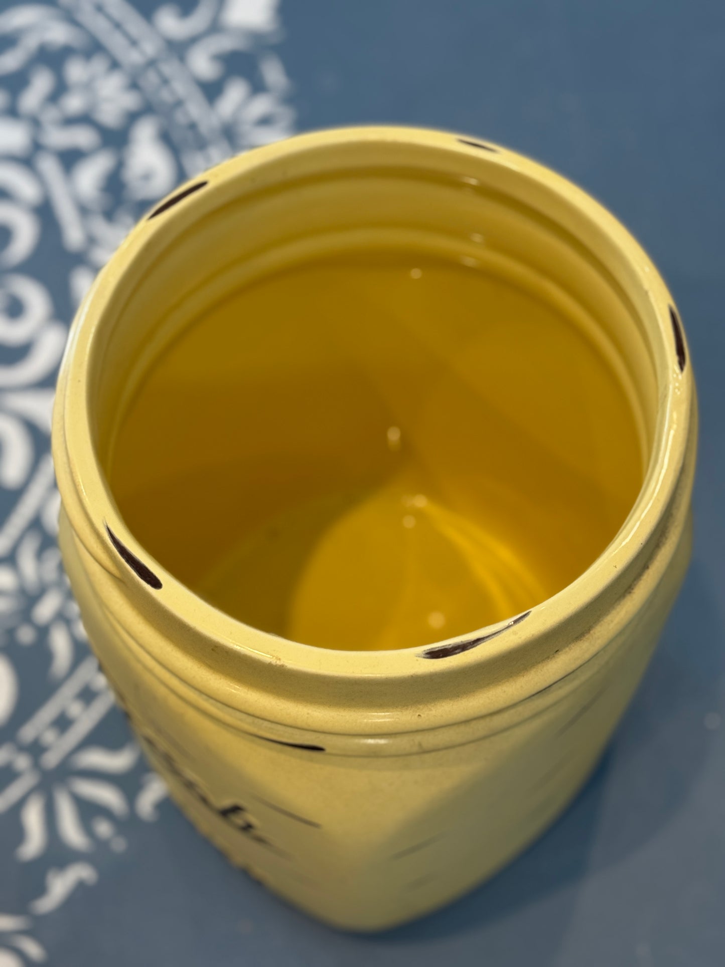 Yellow “Fresh Garden” Enamel Mason Jar Planter