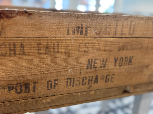 French Wine Crate Vintage Wooden Box