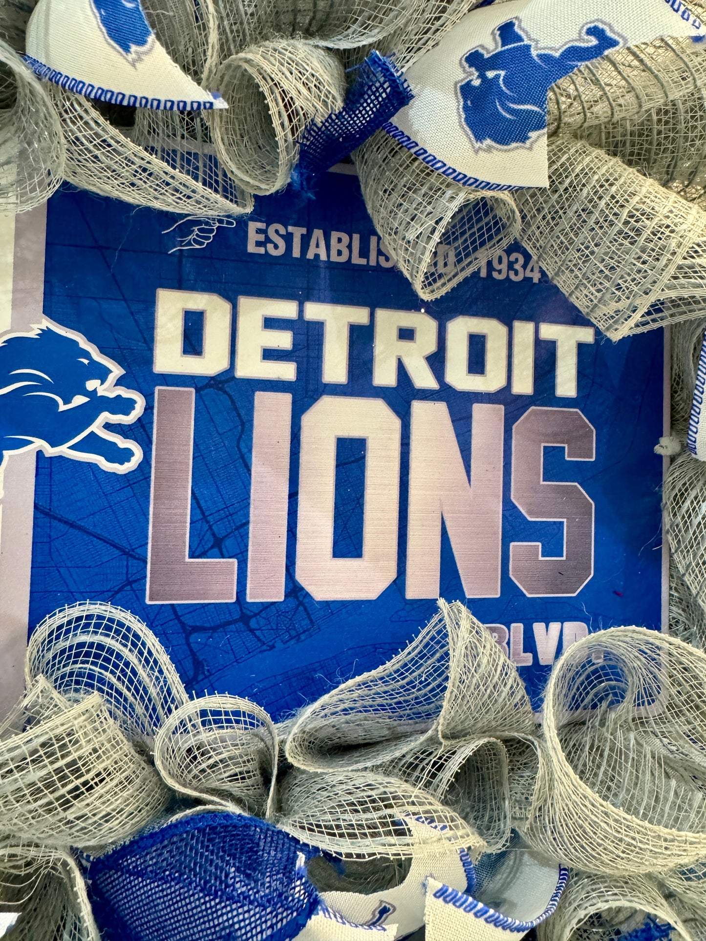 Detroit Lions Deco Mesh Wreath