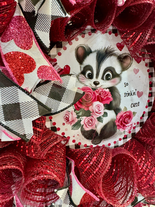 So Stinkin’ Cute Valentine Deco Mesh Wreath