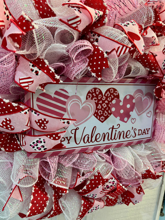 Happy Valentine’s Day Deco Mesh Wreath