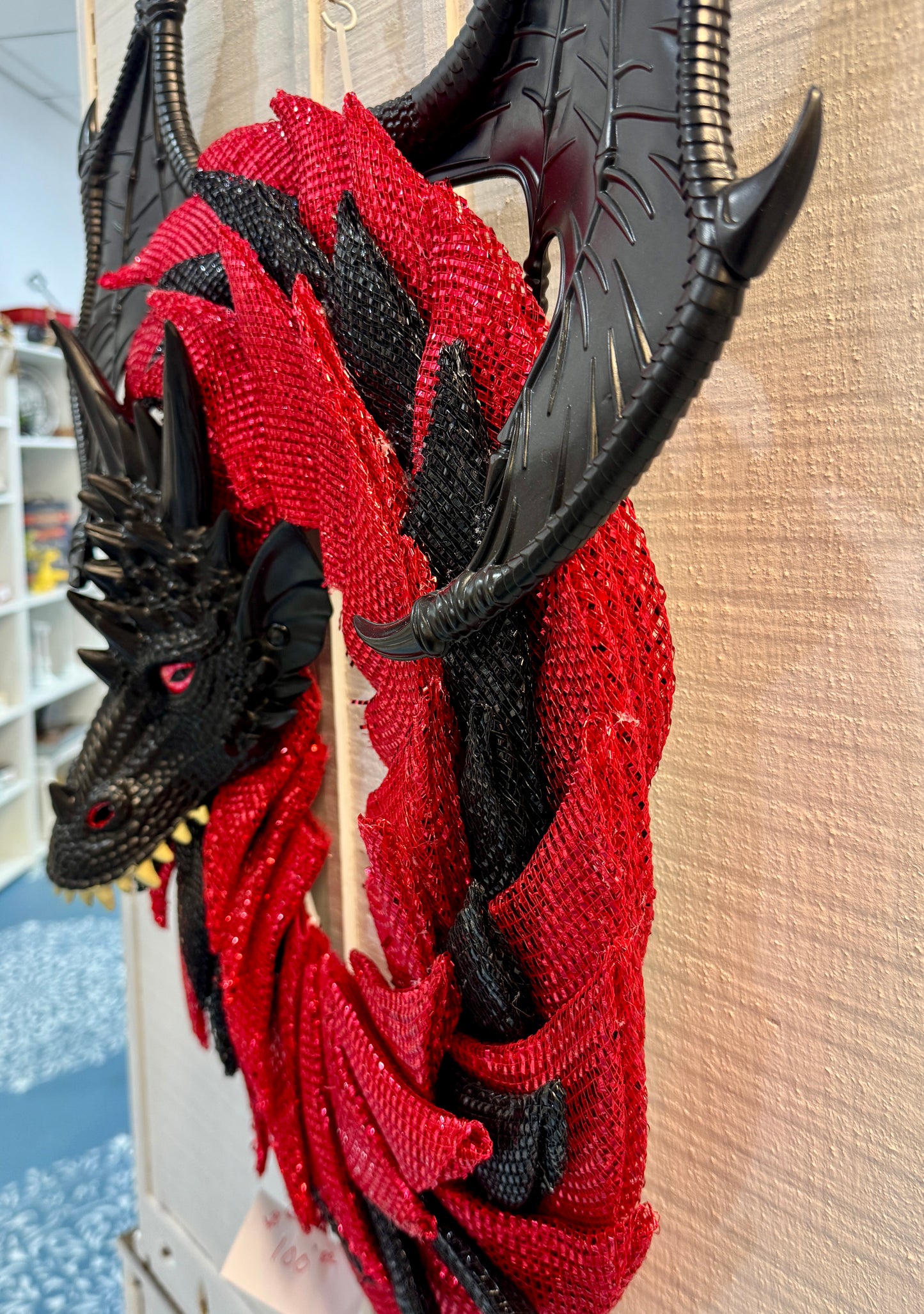 Large Dragon Deco Mesh Wreath