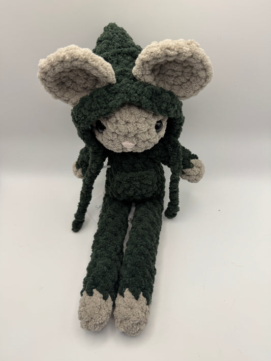 Crocheted Mouse Plush – Mouse in Pajamas (13")