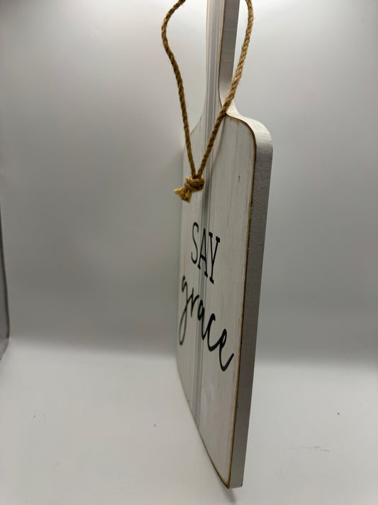 Say Grace Decorative Cutting Board Sign