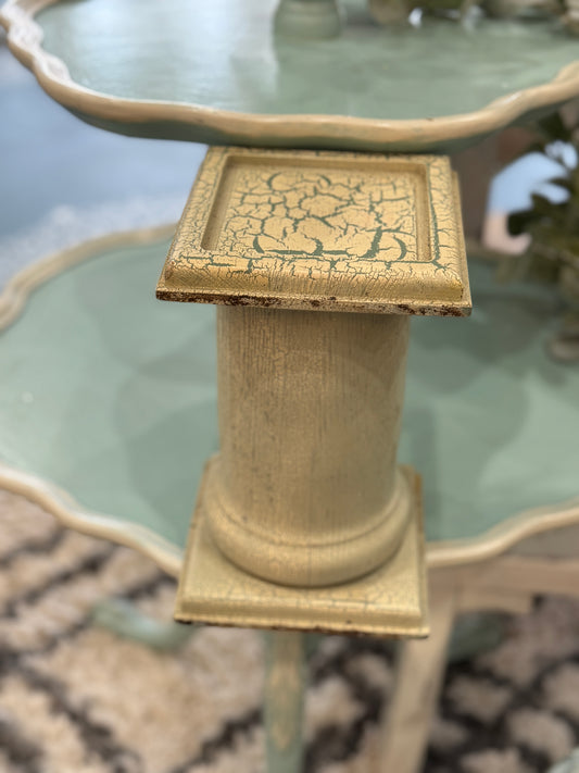 Vintage Distressed Cream Pillar Riser
