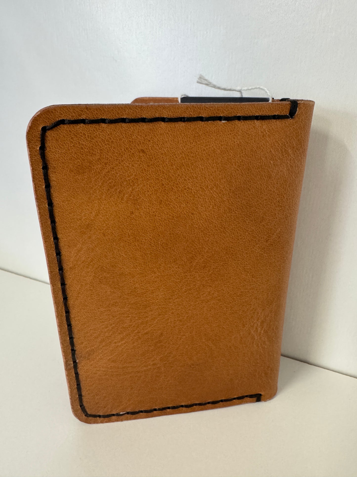 Leather Wallet - Tan w/ Black Stitching