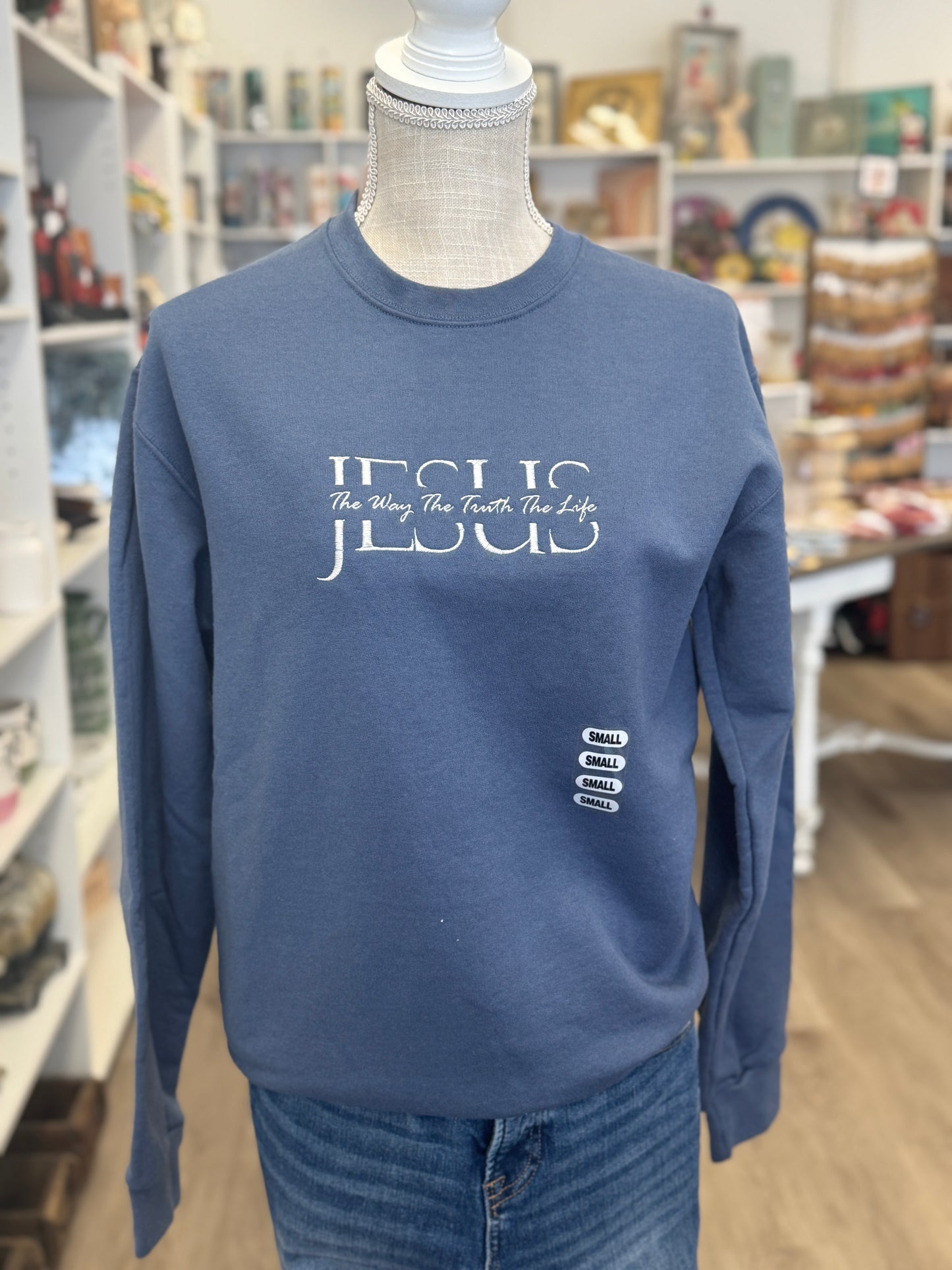 Locally Embroidered Sweatshirt "Jesus – The Way, The Truth, The Life"