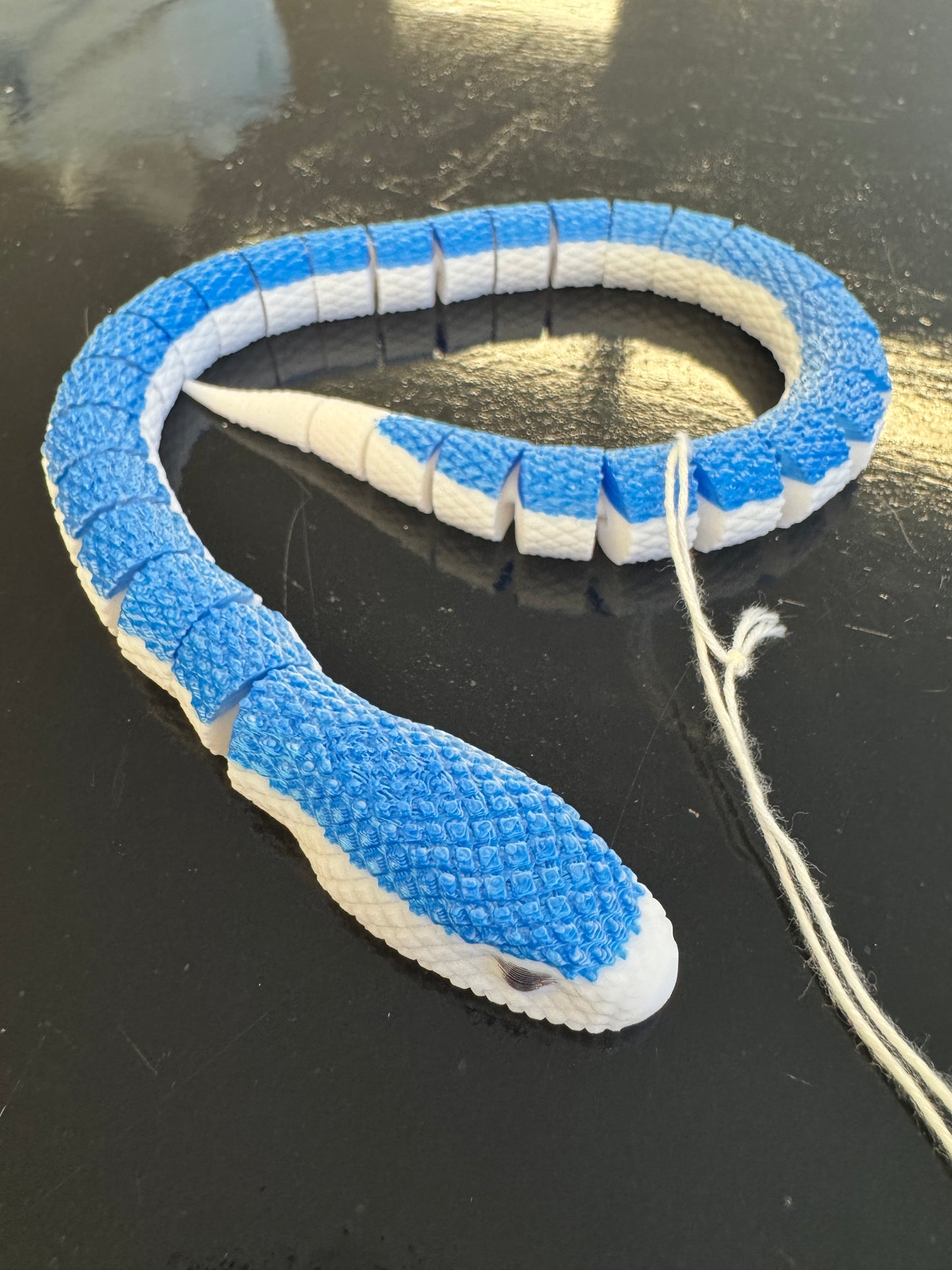 3D Printed Snake - Blue & White