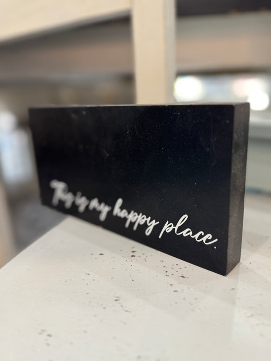 This Is My Happy Place Wooden Block Sign
