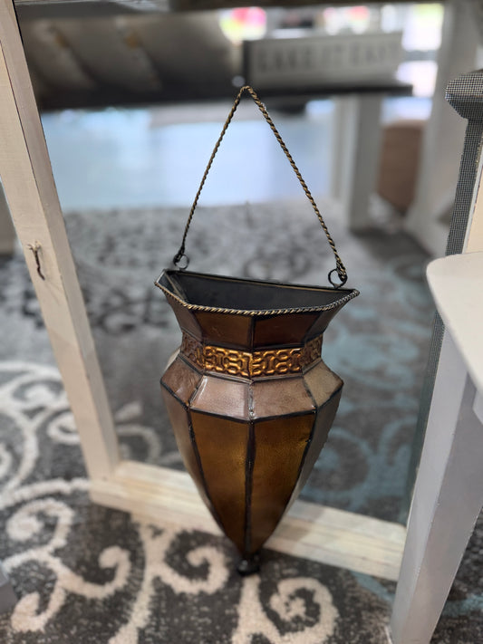 Vintage Hanging Metal Wall Pocket Planter - 23"