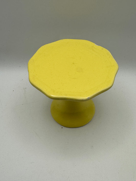 Vintage Yellow Pedestal Display Stand - 3"
