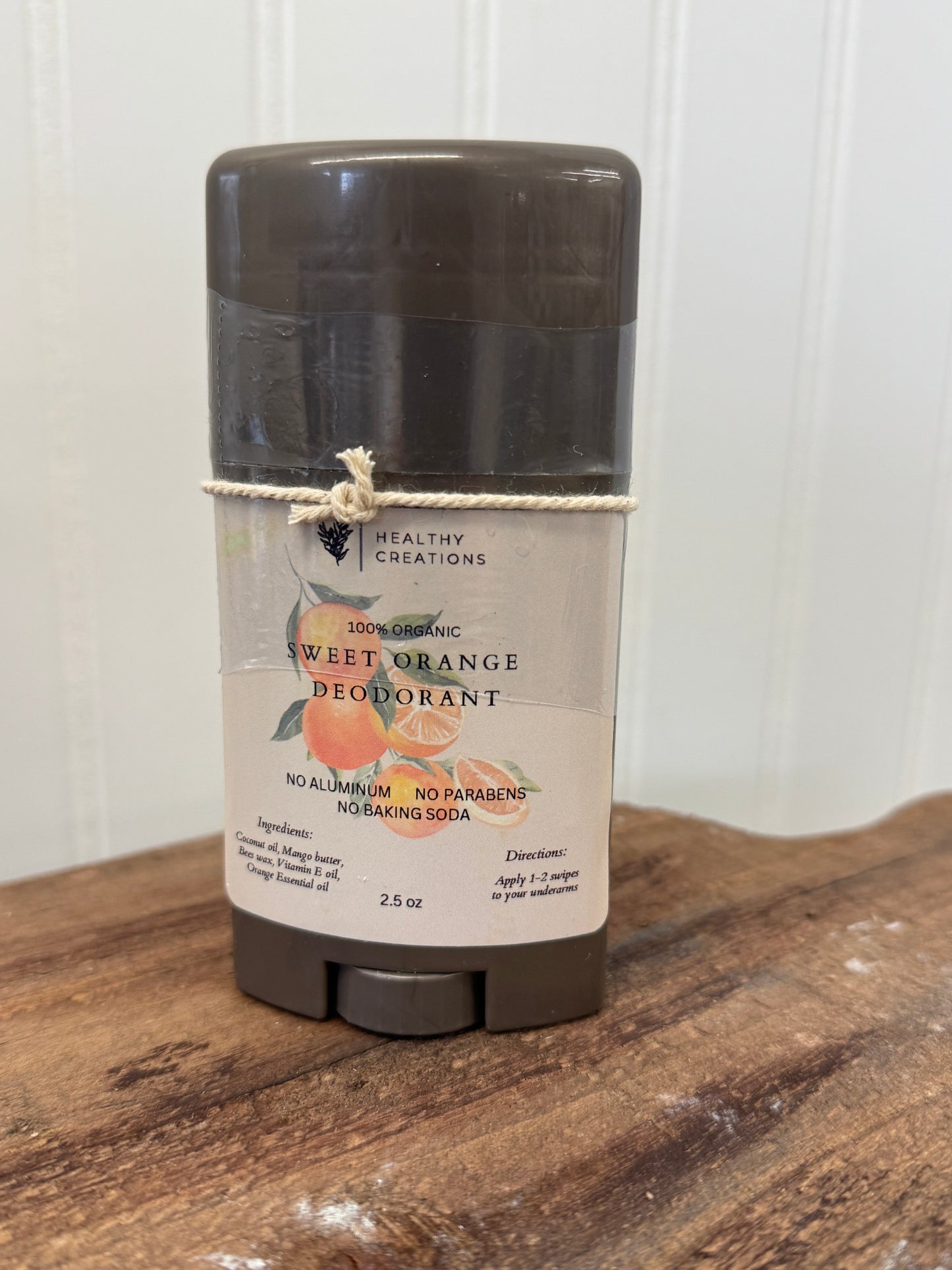 Deodorant - Sweet Orange - Free of Aluminum, Parabens, baking soda