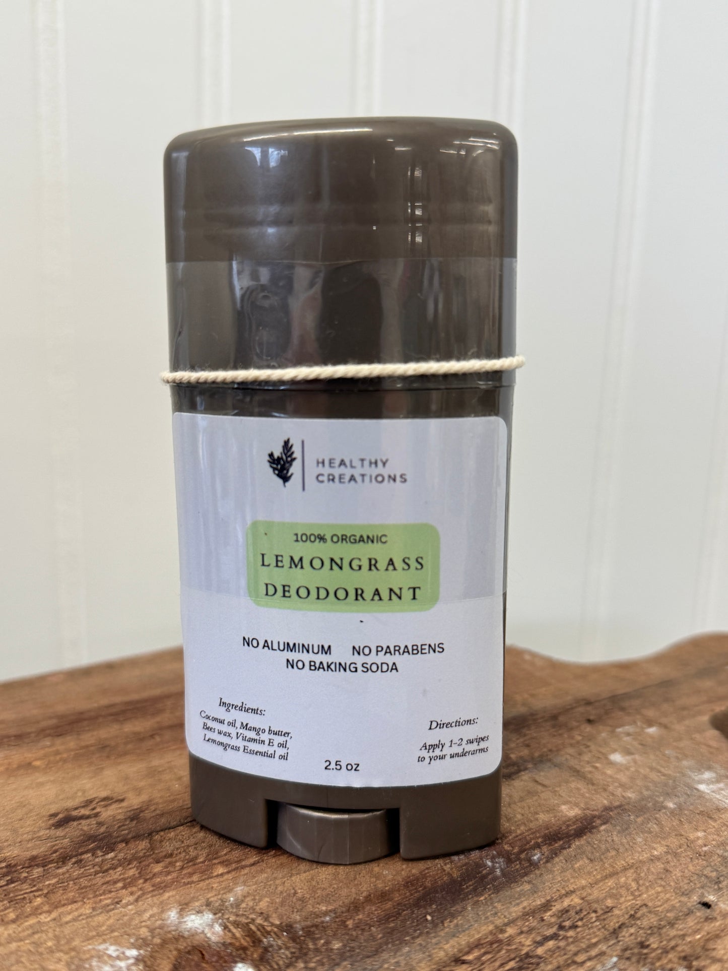 Deodorant - Lemongrass - Free of Aluminum, Parabens, baking soda