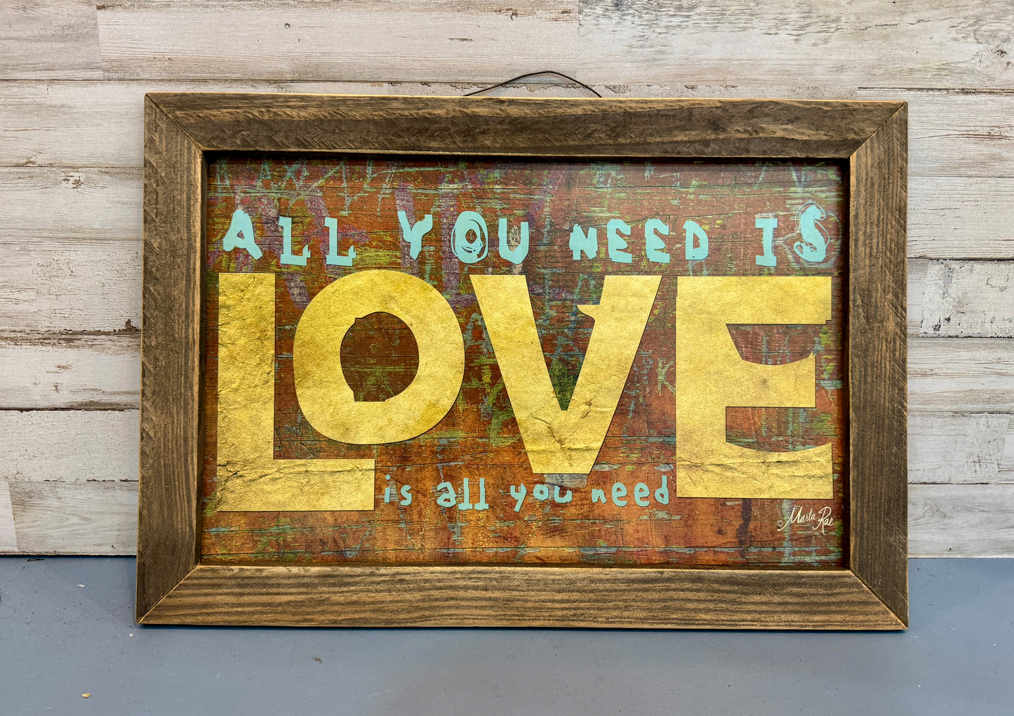 All You Need Is Love Framed Wall Sign 12x16