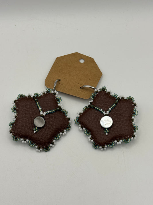 Megan Cleveland Beaded Floral Statement Earrings