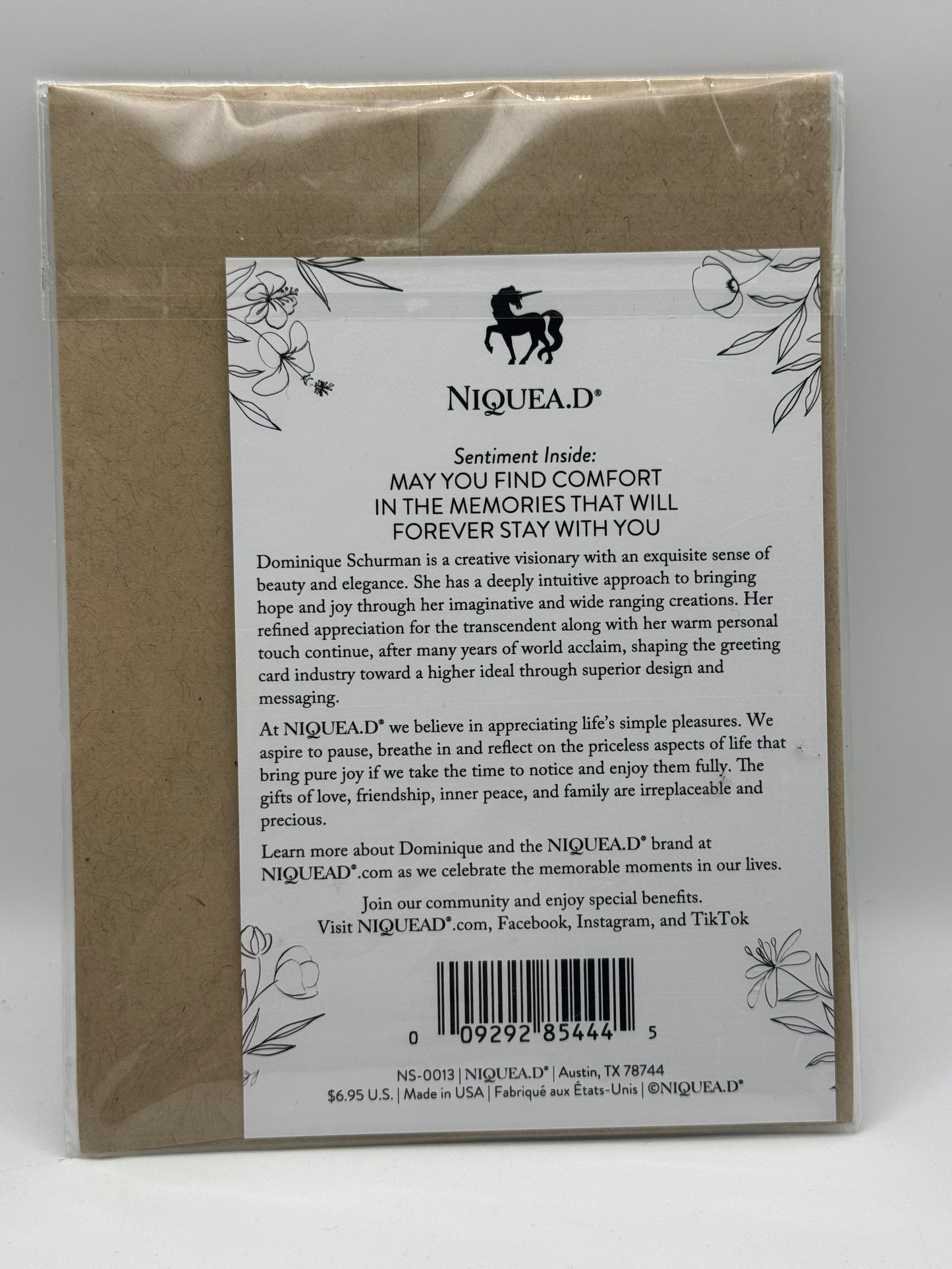 NIQUEA.D Sympathy Greeting Card – What We Have Once Enjoyed