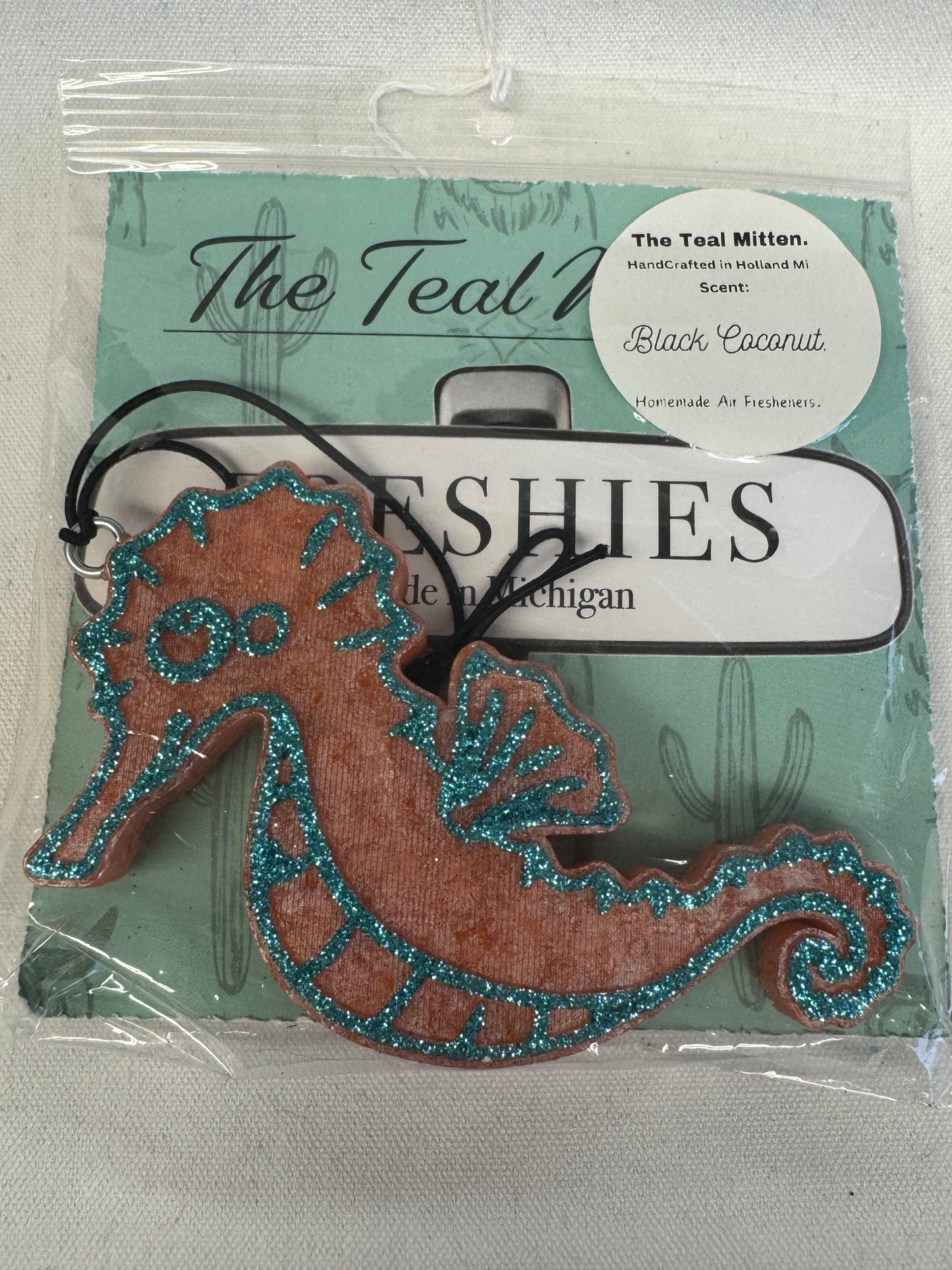 Air Freshener - Black Coconut- Freshie Seahorse