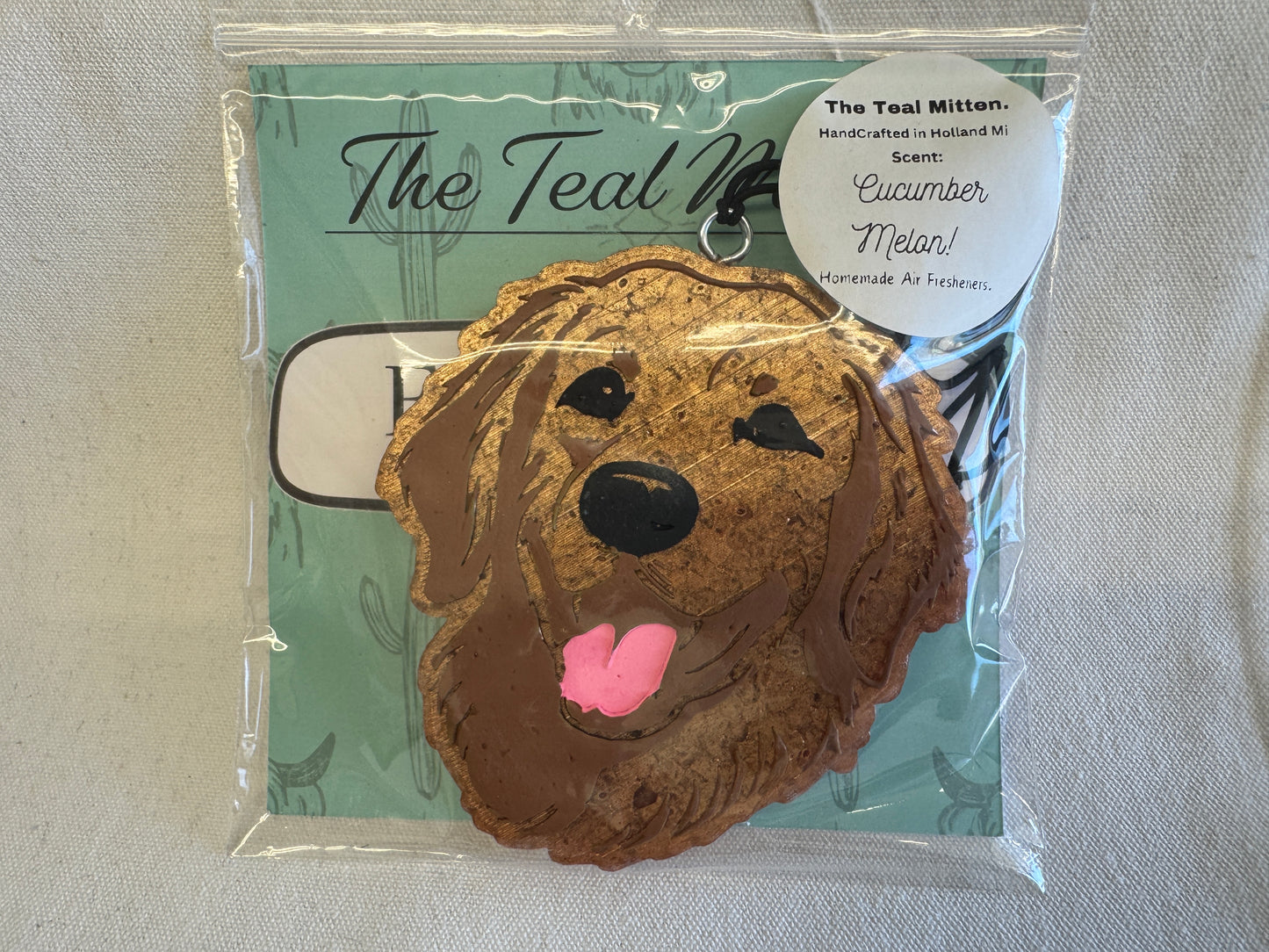 Air Freshener - Cucumber Melon - Freshie Golden Retriever