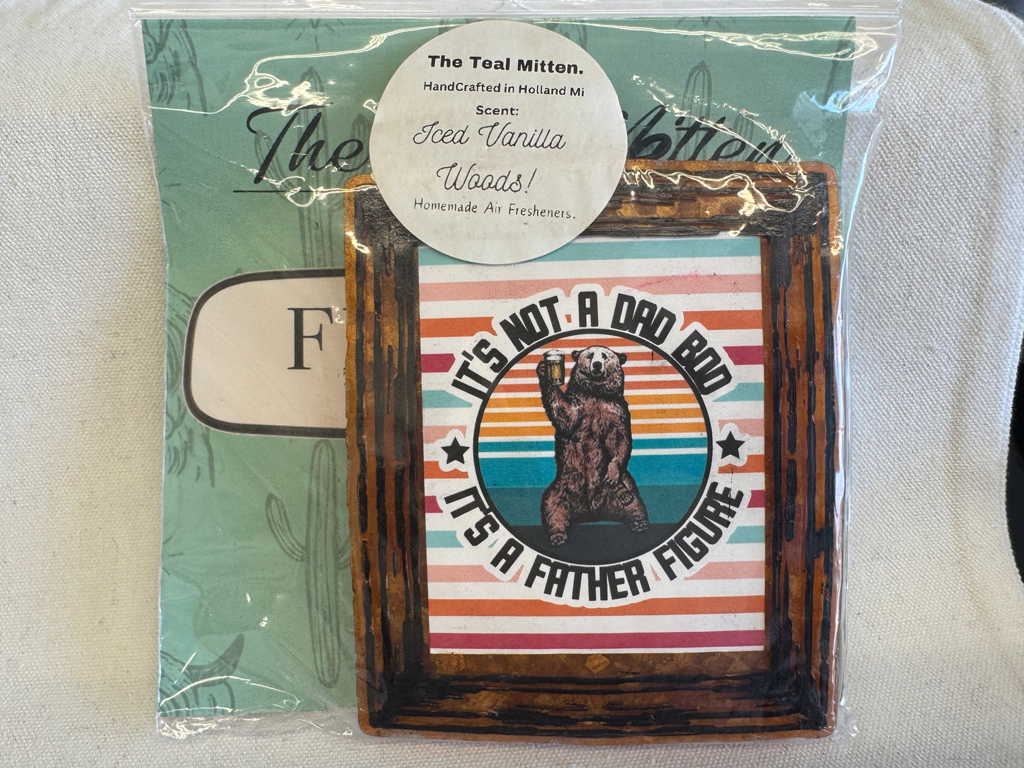 Air Freshener - Iced Vanilla Woods - Freshie Dad Bod