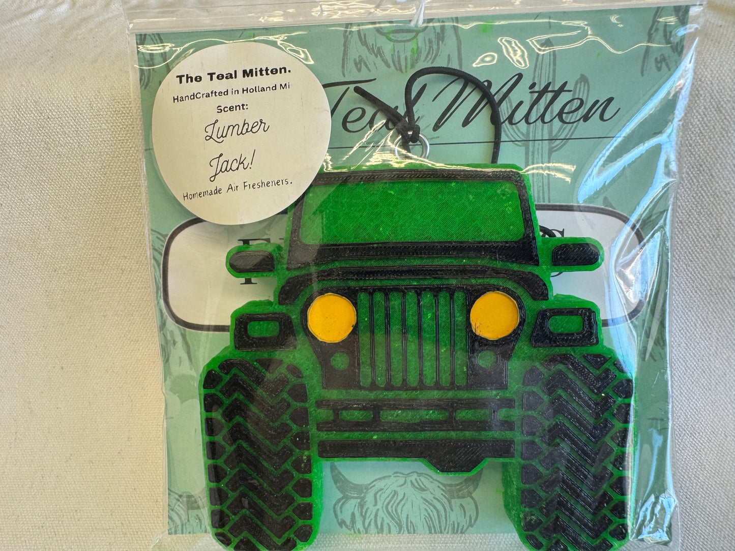 Air Freshener - Lumberjack - Freshie Green Jeep