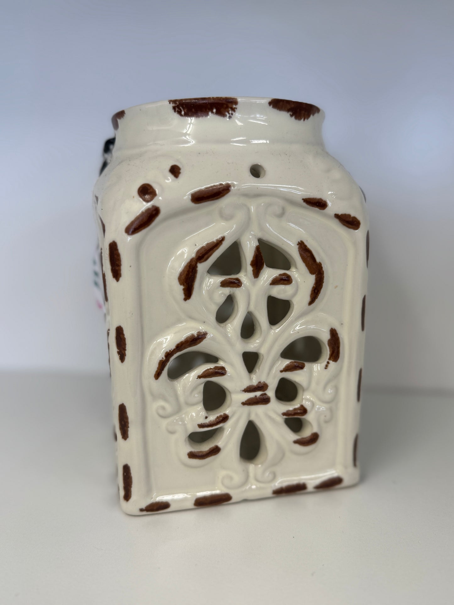 Lantern Tea Light Candle Holder - White