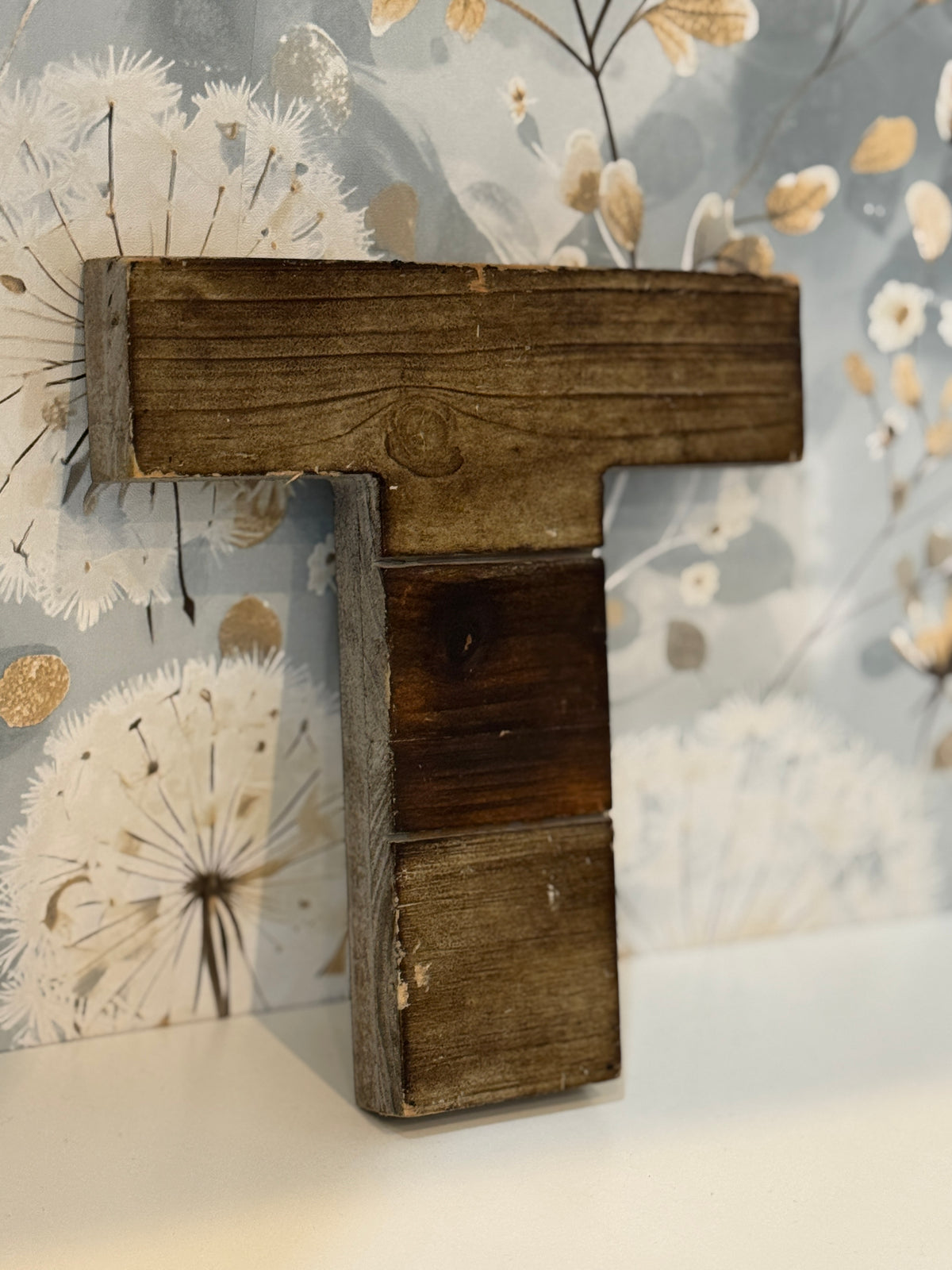 Rustic Reclaimed Wood Letter T – 8"