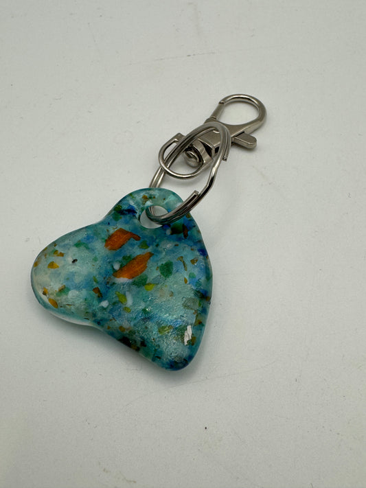Beths glass creations - Keychain Accessories - Ocean Blue Confetti