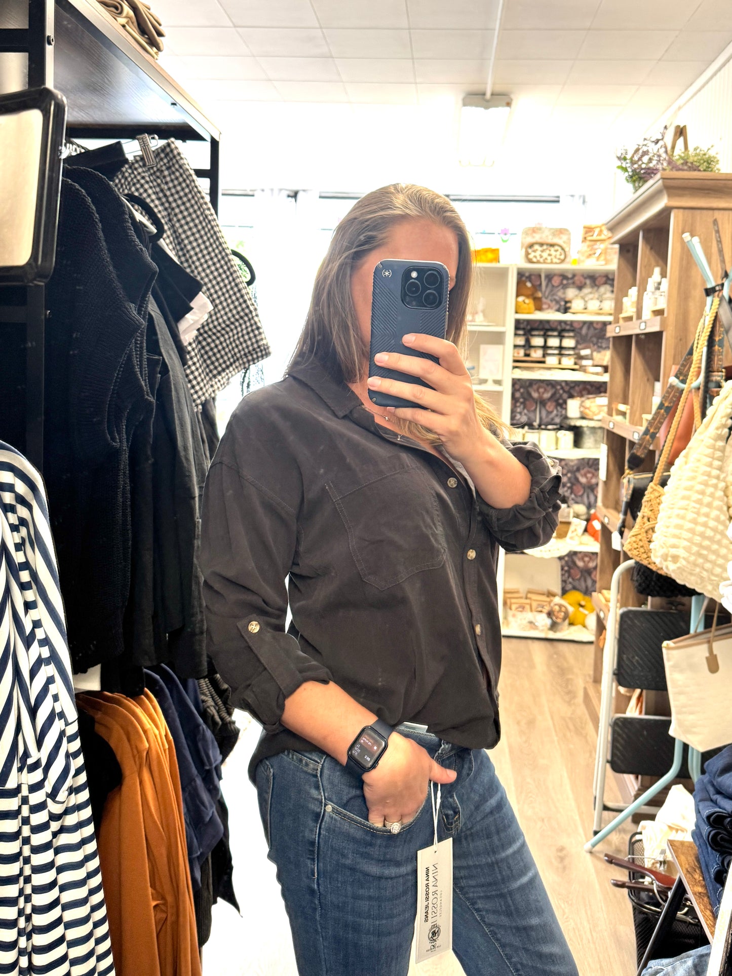 BeCool Oversized Cargo Shirt - Charcoal in Color